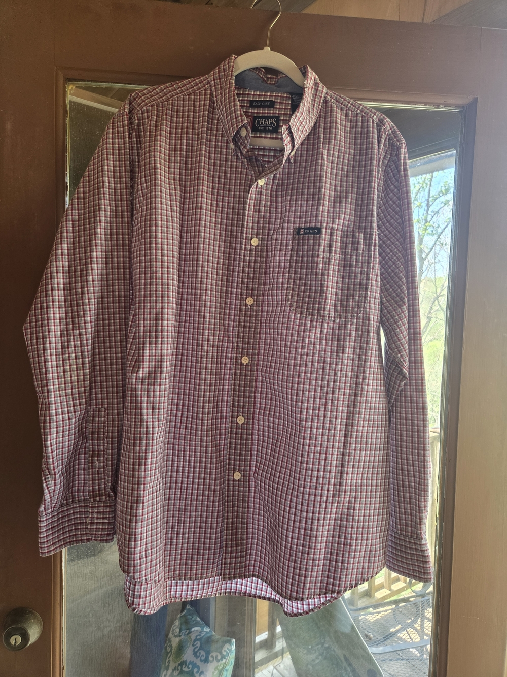 Chaps Men's Red Plaid Button-Down Shirt